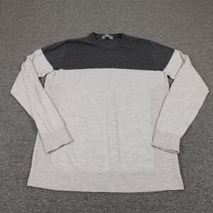 Icebreaker Sweater Mens Large Gray Merino Wool Crewneck Pullover Colorblock Knit